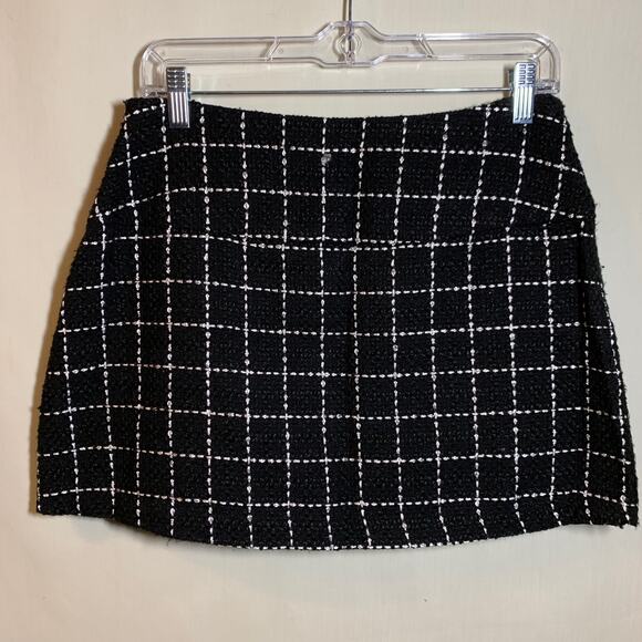 BCBGeneration Side Pleat Grid Tweed Skirt - Picture 4 of 9